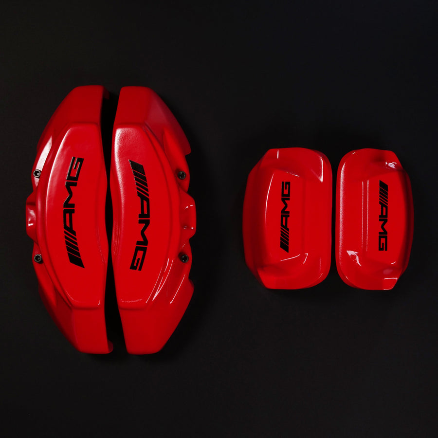 Brake Caliper Covers for Mercedes-Benz E550 2003-2016 – AMG Style in Red Color – Set of 4 + Warranty