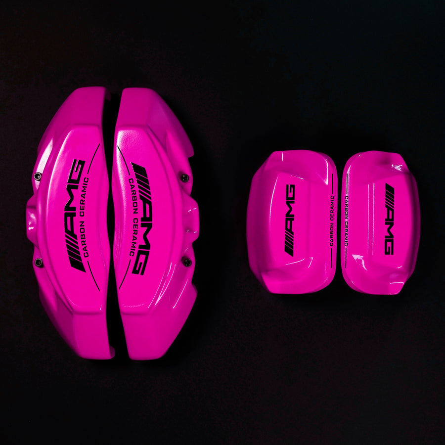 Brake Caliper Covers for Mercedes-Benz E350 2003-2016 – AMG Ceramic Style in Fuchsia Color – Set of 4 + Warranty