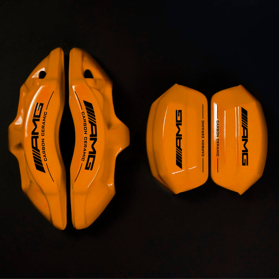 Brake Caliper Covers for Mercedes-Benz C63 2015-2018 – AMG Ceramic Style in Orange Color – Set of 4 + Warranty