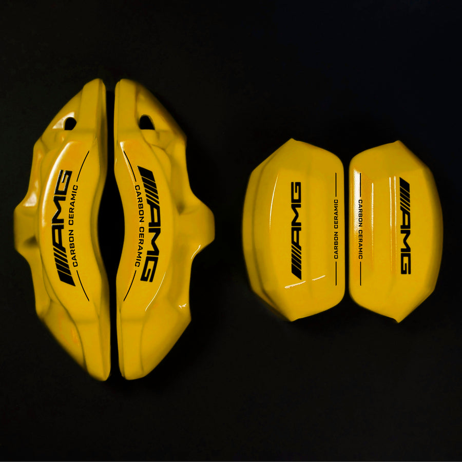 Brake Caliper Covers for Mercedes-Benz C63 2015-2018 – AMG Ceramic Style in Yellow Color – Set of 4 + Warranty
