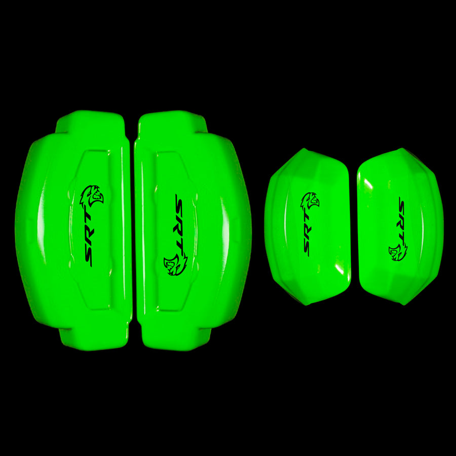 Brake Caliper Covers for Dodge Challenger 2009-2022 – SRT Style in Green Color – Set of 4 + Warranty