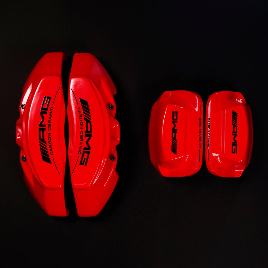 Brake Caliper Covers for Mercedes-Benz E350 2003-2016 – AMG Ceramic Style in Red Color – Set of 4 + Warranty