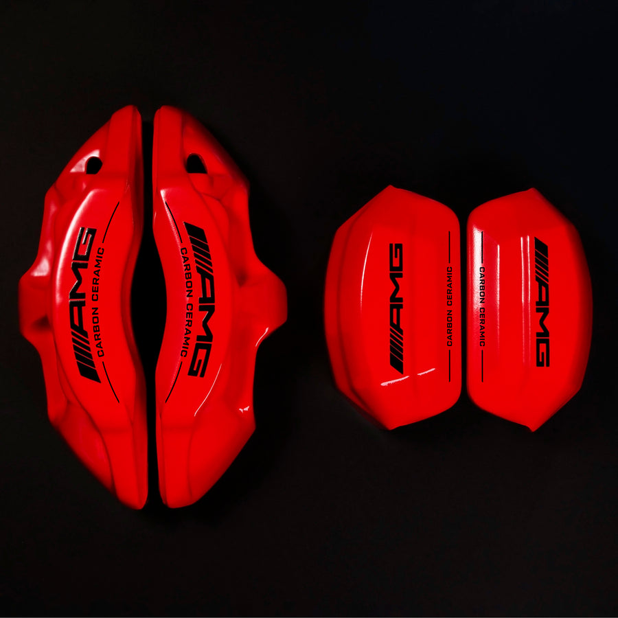 Brake Caliper Covers for Mercedes-Benz C63 2015-2018 – AMG Ceramic Style in Red Color – Set of 4 + Warranty