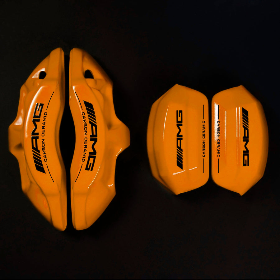 Brake Caliper Covers for Mercedes-Benz C63 2017-2018 – AMG Style in Orange Color – Set of 4 + Warranty