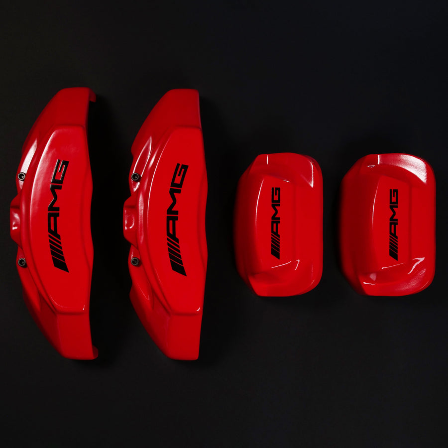 Brake Caliper Covers for Mercedes-Benz E550 2003-2016 – AMG Style in Red Color – Set of 4 + Warranty