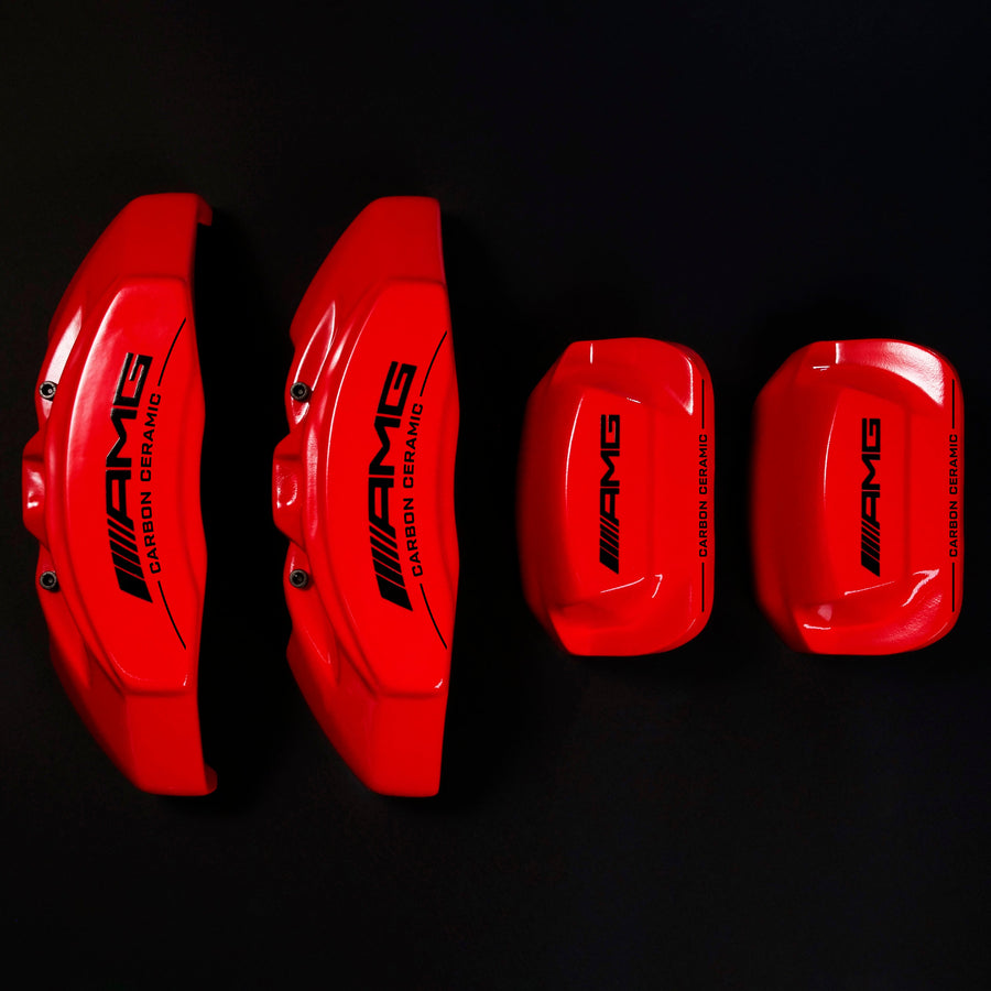Brake Caliper Covers for Mercedes-Benz E350 2003-2016 – AMG Ceramic Style in Red Color – Set of 4 + Warranty