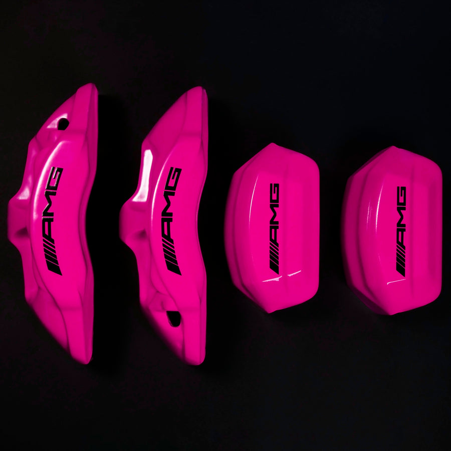 Brake Caliper Covers for Mercedes-Benz C63 2015-2018 – AMG Style in Fuchsia Color – Set of 4 + Warranty