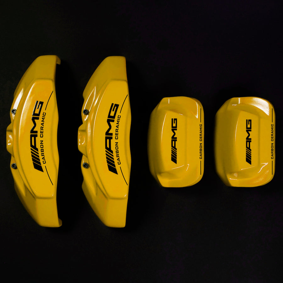 Brake Caliper Covers for Mercedes-Benz E350 2003-2016 – AMG Ceramic Style in Yellow Color – Set of 4 + Warranty