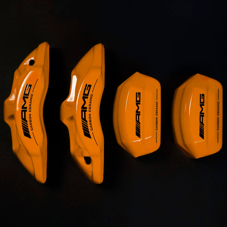 Brake Caliper Covers for Mercedes-Benz C63 2017-2018 – AMG Style in Orange Color – Set of 4 + Warranty