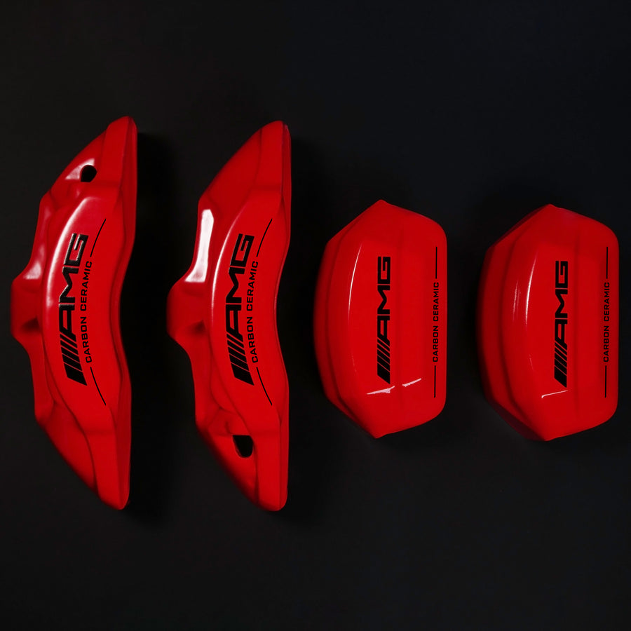 Brake Caliper Covers for Mercedes-Benz C63 2015-2018 – AMG Ceramic Style in Red Color – Set of 4 + Warranty