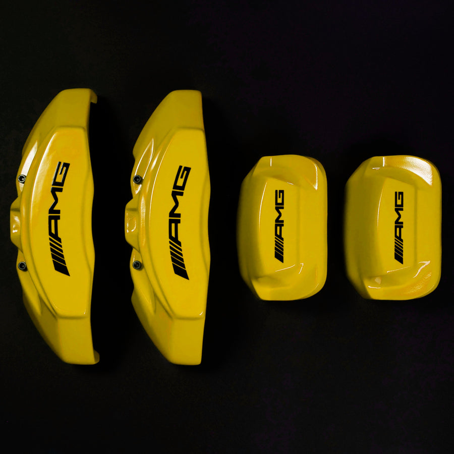 Brake Caliper Covers for Mercedes-Benz E350 2003-2016 – AMG Style in Yellow Color – Set of 4 + Warranty