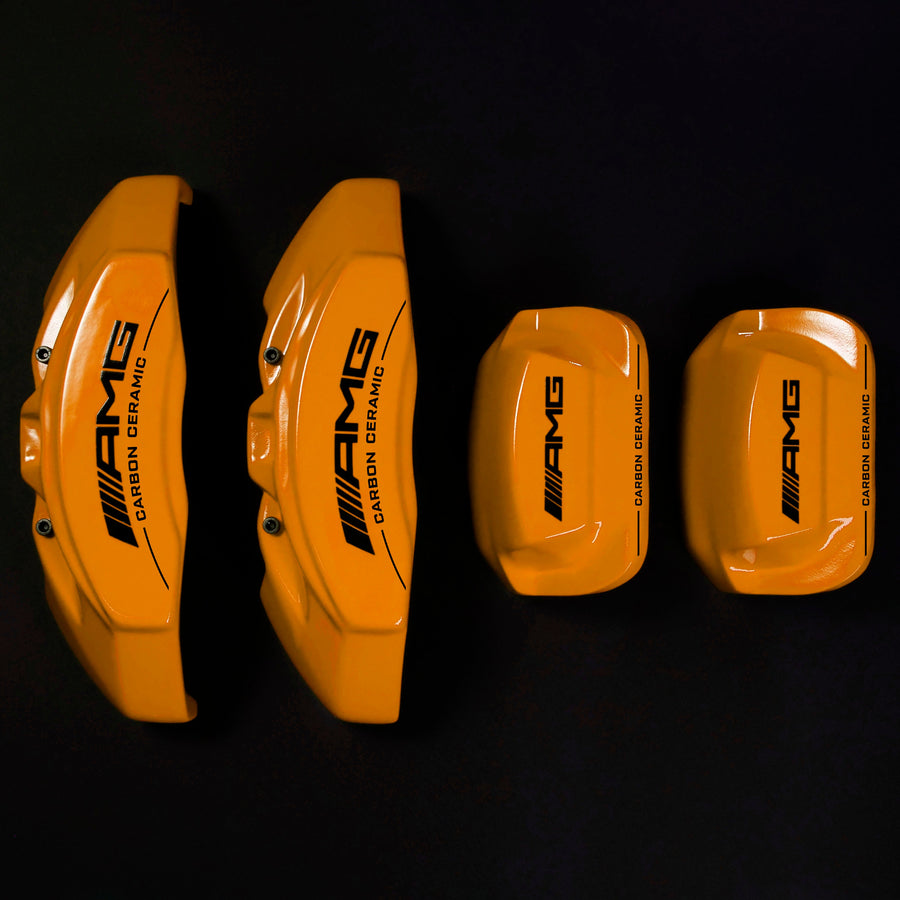 Brake Caliper Covers for Mercedes-Benz E350 2003-2016 – AMG Ceramic Style in Orange Color – Set of 4 + Warranty