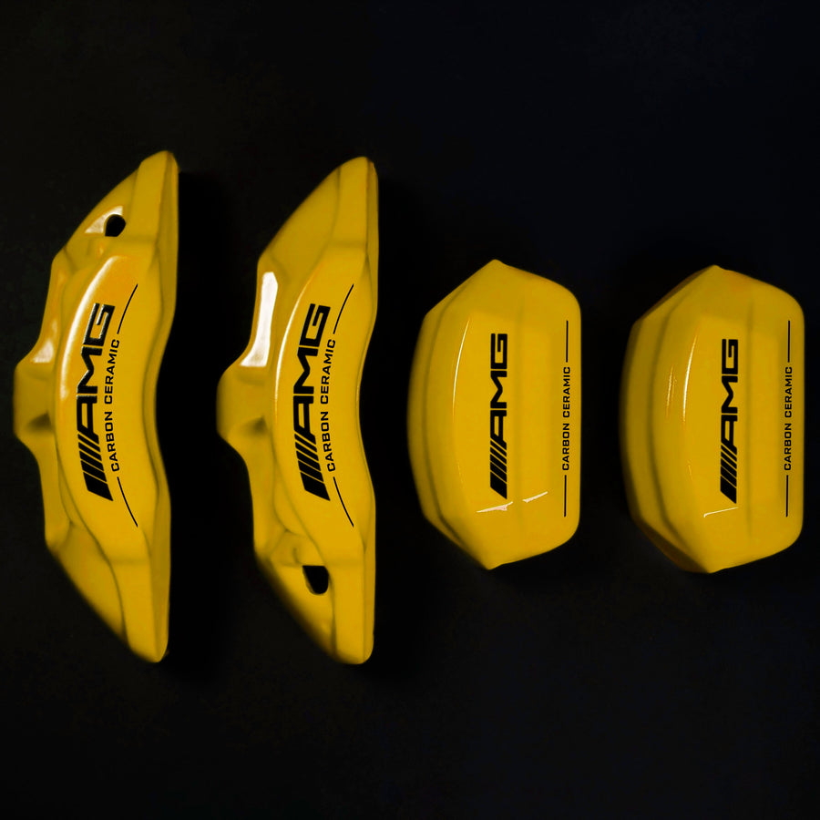 Brake Caliper Covers for Mercedes-Benz C63 2017-2018 – AMG Style in Yellow Color – Set of 4 + Warranty