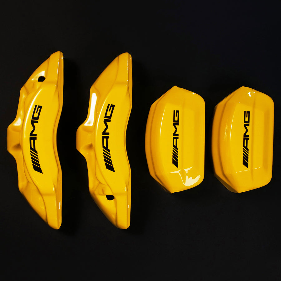 Brake Caliper Covers for Mercedes-Benz C63 2015-2018 – AMG Style in Yellow Color – Set of 4 + Warranty