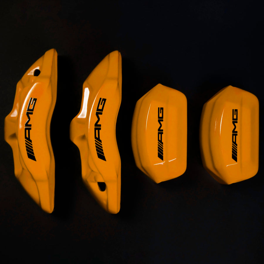 Brake Caliper Covers for Mercedes-Benz C63 2015-2018 – AMG Style in Orange Color – Set of 4 + Warranty