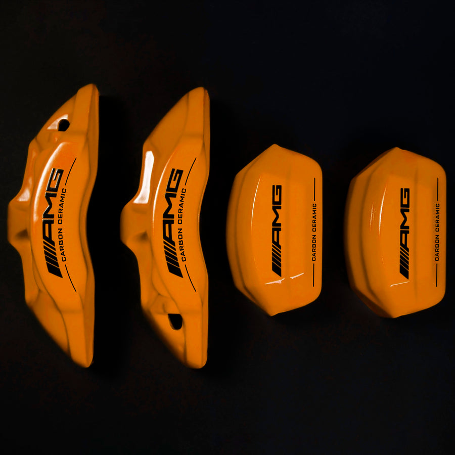 Brake Caliper Covers for Mercedes-Benz C63 2015-2018 – AMG Ceramic Style in Orange Color – Set of 4 + Warranty