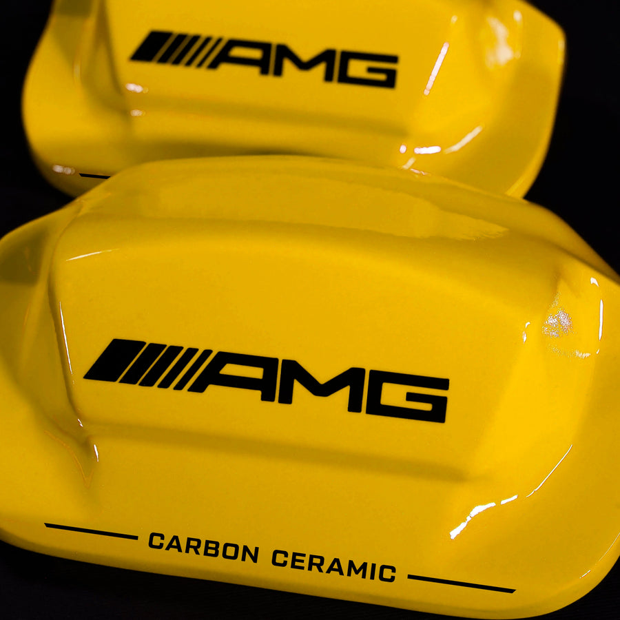 Brake Caliper Covers for Mercedes-Benz E350 2003-2016 – AMG Ceramic Style in Yellow Color – Set of 4 + Warranty