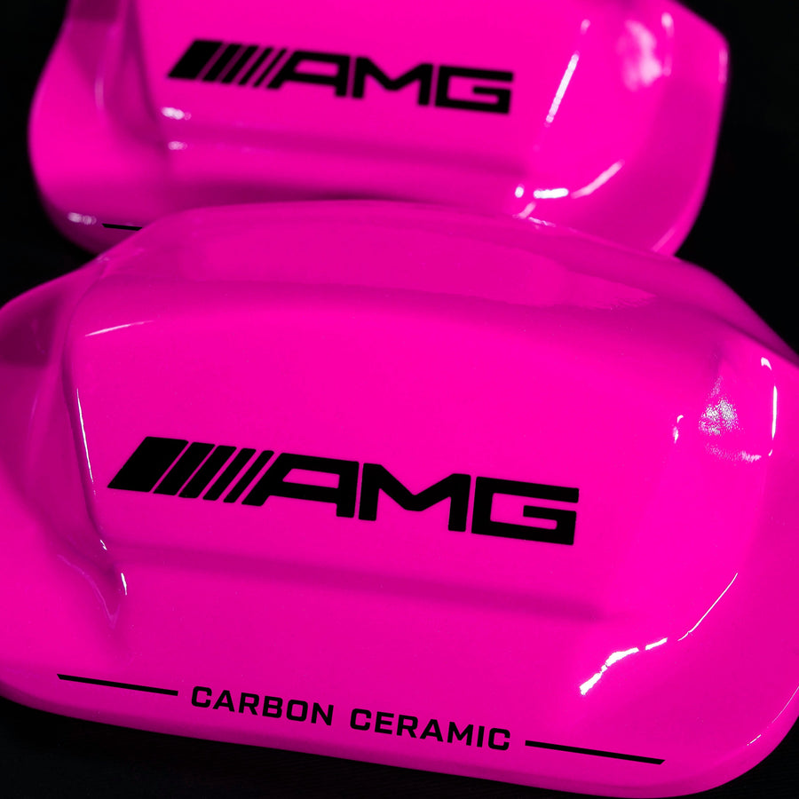 Brake Caliper Covers for Mercedes-Benz E550 2003-2016 – AMG Ceramic Style in Fuchsia Color – Set of 4 + Warranty