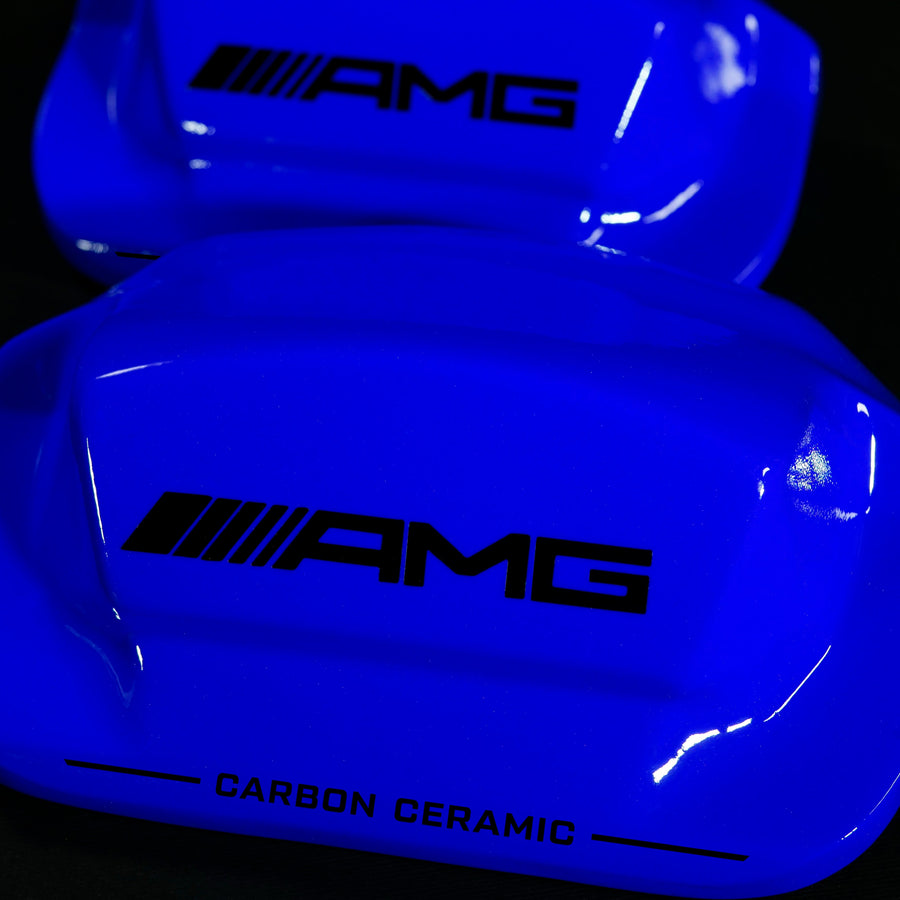 Brake Caliper Covers for Mercedes-Benz E350 2003-2016 – AMG Ceramic Style in Blue Color – Set of 4 + Warranty