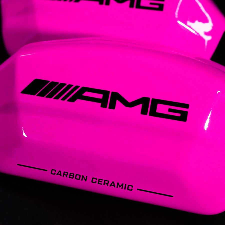 Brake Caliper Covers for Mercedes-Benz C63 2015-2018 – AMG Ceramic Style in Fuchsia Color – Set of 4 + Warranty