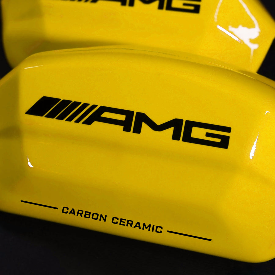Brake Caliper Covers for Mercedes-Benz C63 2017-2018 – AMG Style in Yellow Color – Set of 4 + Warranty