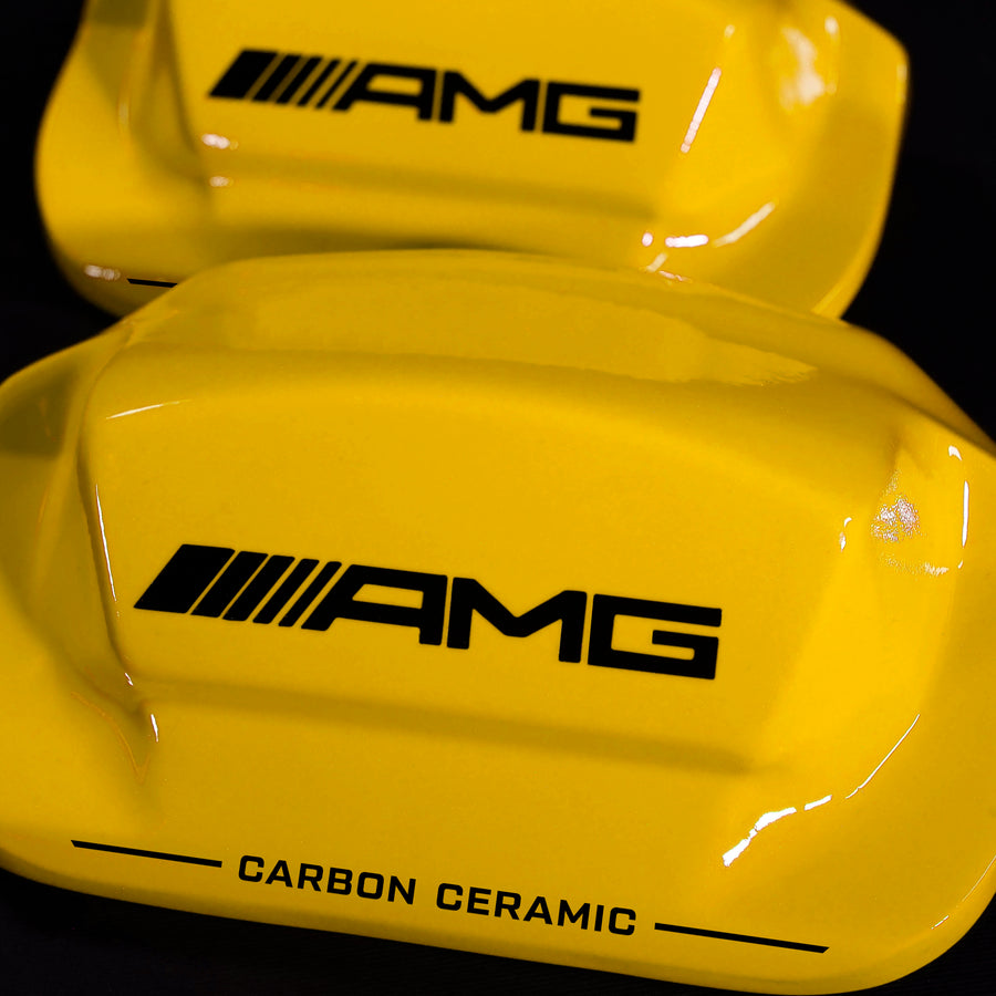 Brake Caliper Covers for Mercedes-Benz E400 2003-2016 – AMG Ceramic Style in Yellow Color – Set of 4 + Warranty
