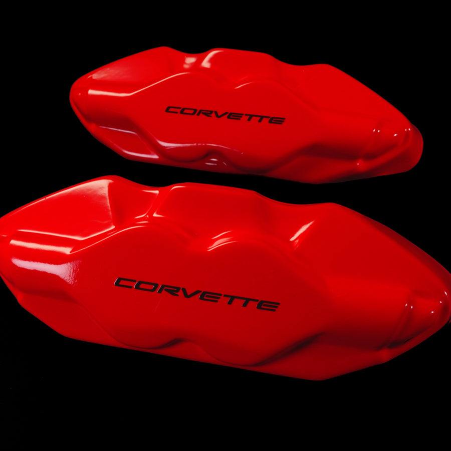Brake Caliper Covers for Chevrolet Corvette in Red Color – Set of 4 + Warranty