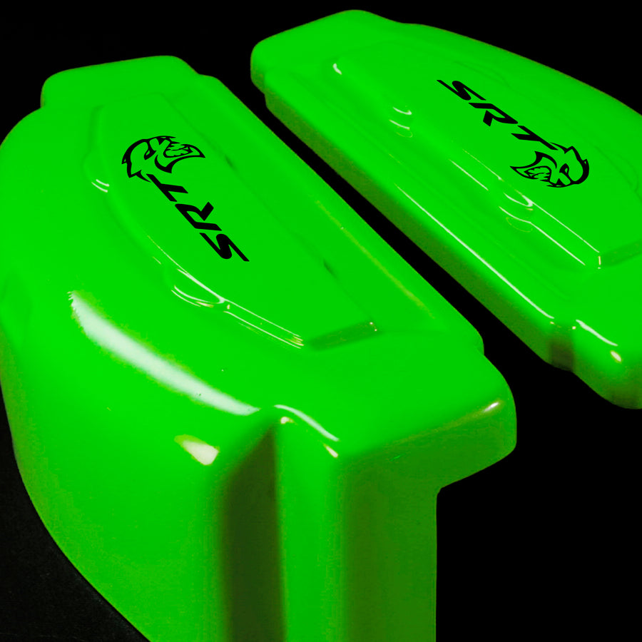 Brake Caliper Covers for Dodge Challenger 2009-2022 – SRT Style in Green Color – Set of 4 + Warranty