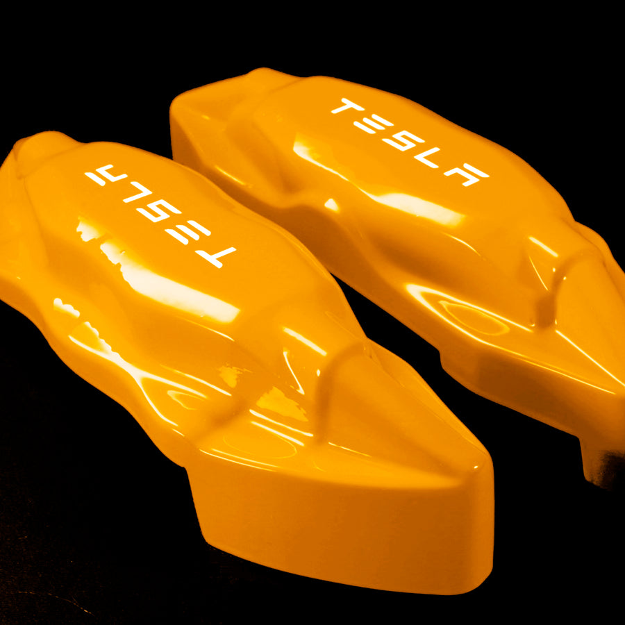 Brake Caliper Covers for Tesla Model X 2017-2020 in Orange Color – Set of 4 + Warranty