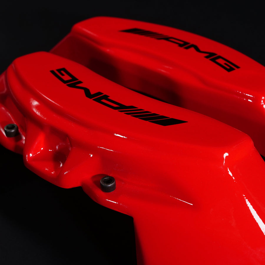 Brake Caliper Covers for Mercedes-Benz E550 2003-2016 – AMG Style in Red Color – Set of 4 + Warranty