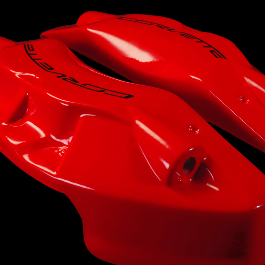 Brake Caliper Covers for Chevrolet Corvette in Red Color – Set of 4 + Warranty