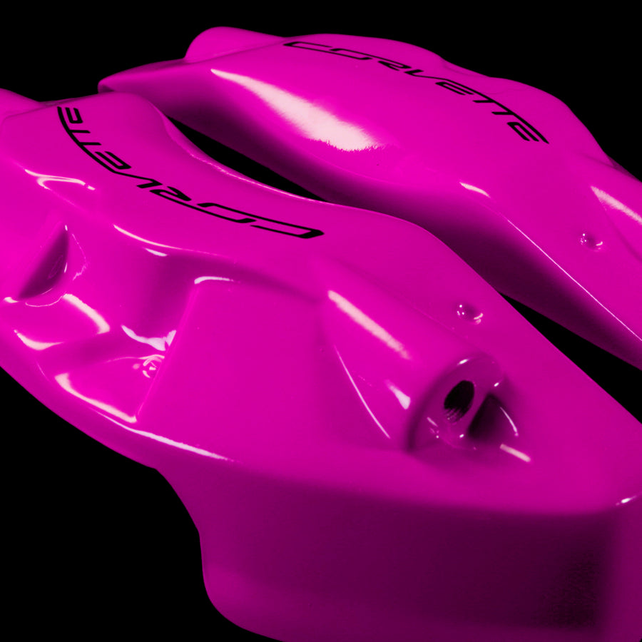 Brake Caliper Covers for Chevrolet Corvette in Fuchsia Color – Set of 4 + Warranty