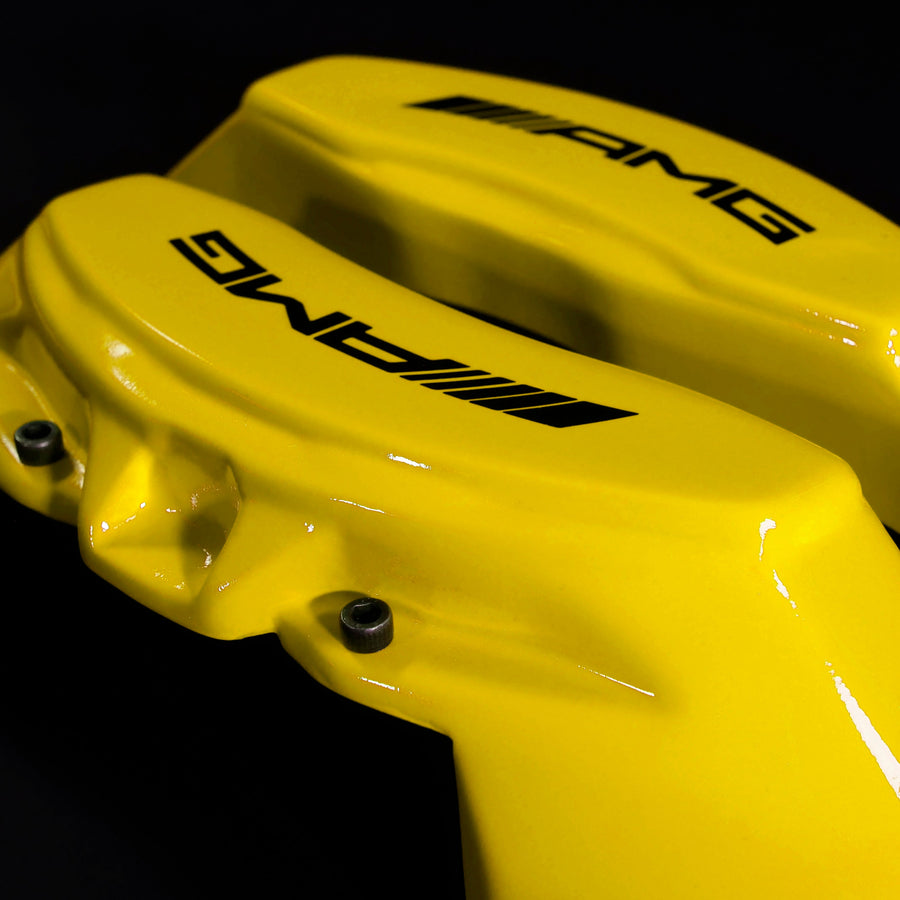 Brake Caliper Covers for Mercedes-Benz E350 2003-2016 – AMG Style in Yellow Color – Set of 4 + Warranty