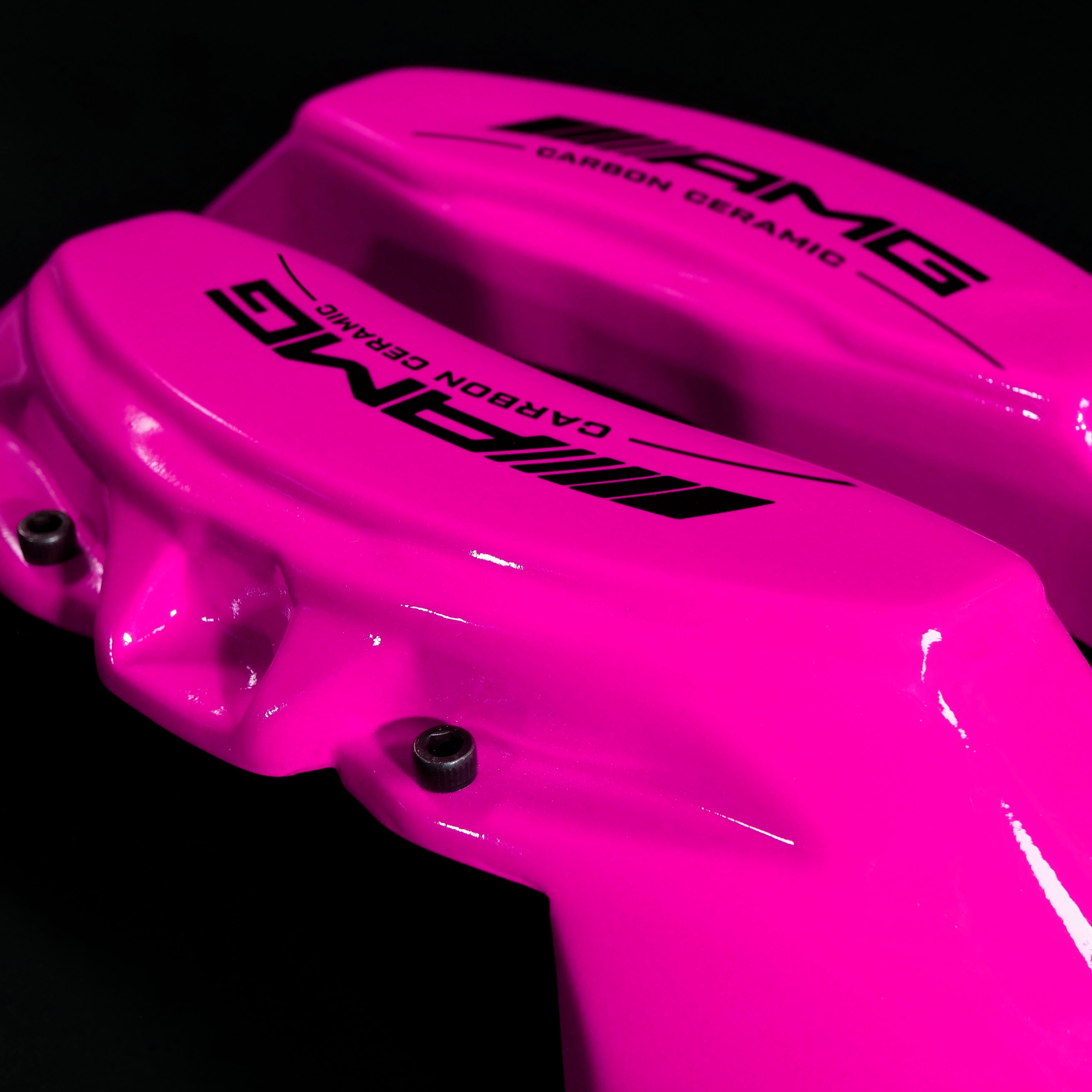 Brake Caliper Covers for Mercedes-Benz E350 2003-2016 – AMG Ceramic Style in Fuchsia Color – Set of 4 + Warranty
