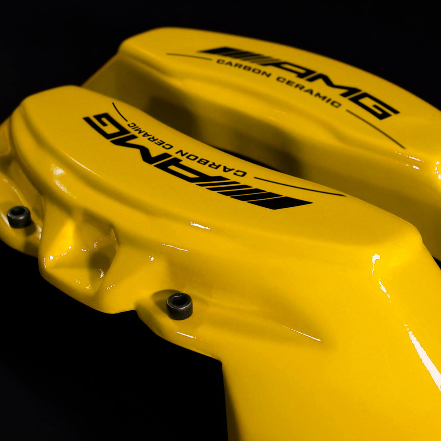 Brake Caliper Covers for Mercedes-Benz E350 2003-2016 – AMG Ceramic Style in Yellow Color – Set of 4 + Warranty