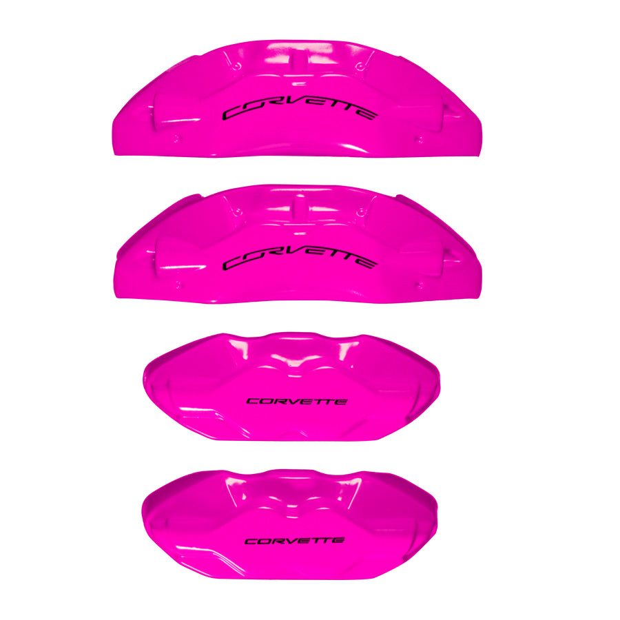 Brake Caliper Covers for Chevrolet Corvette in Fuchsia Color – Set of 4 + Warranty