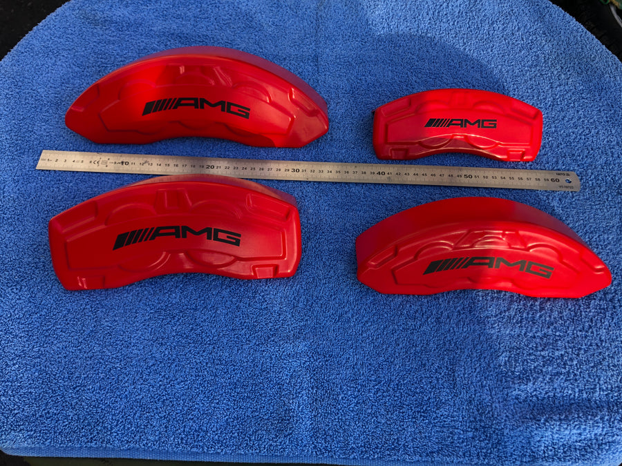 Brake Caliper Covers for Mercedes-Benz Universal – AMG Style in Red Color – Set of 4 + Warranty