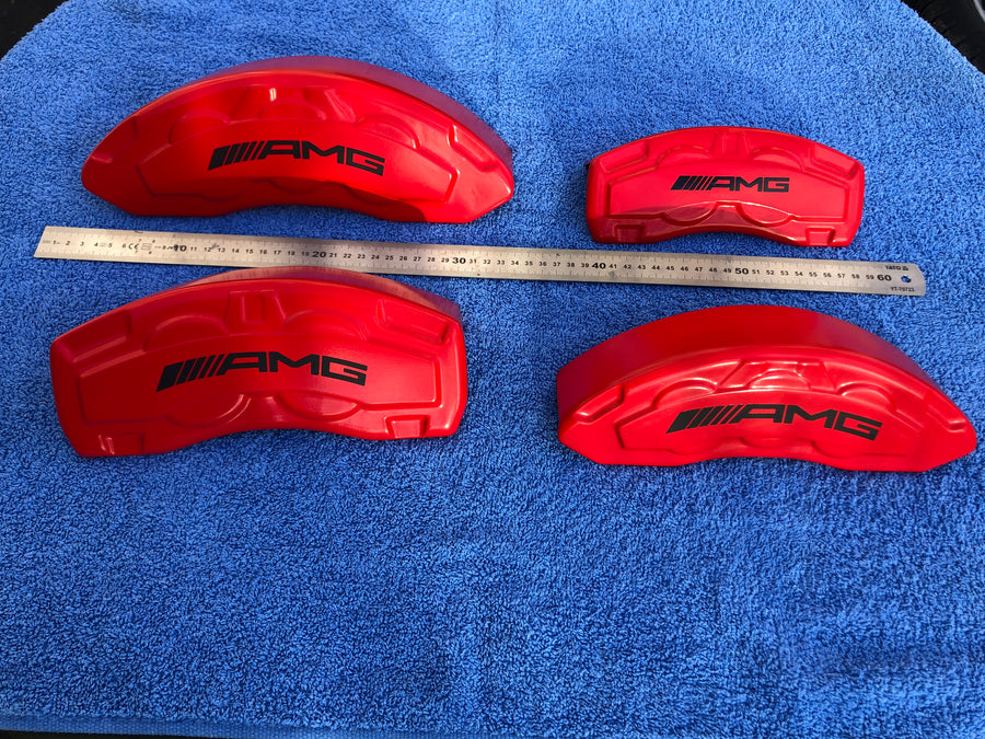 Brake Caliper Covers for Mercedes-Benz Universal – AMG Style in Red Color – Set of 4 + Warranty